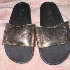 VS Pink Slide Sandals Size Small